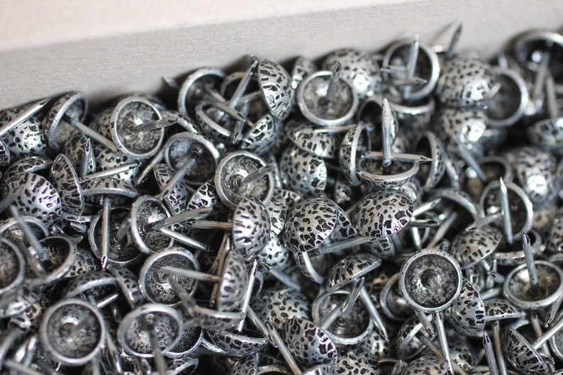 Upholstery Decorative NAIL HEADS Hammered Silver/black Finish Etsy