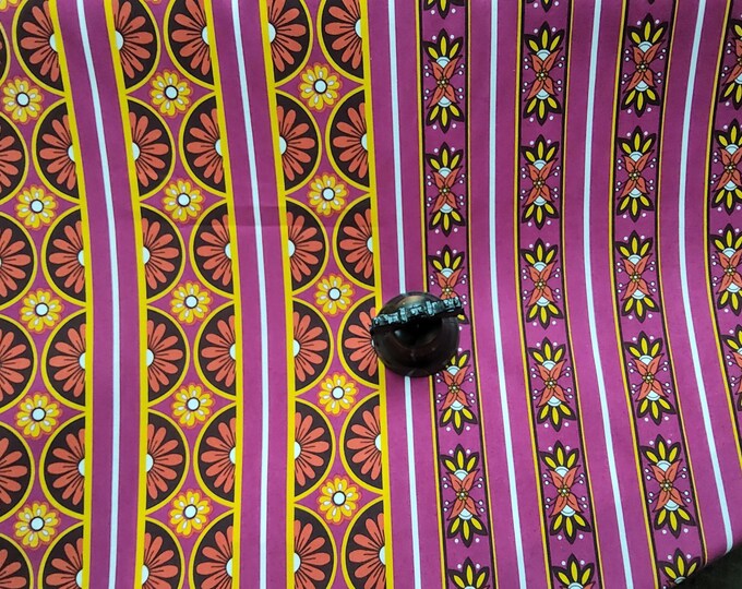 Floral Stipes Fabric, sunset Paisley by Stephanie Dawn Queensbury, Robert Kaufman Fabric by the yard, Quilting, Apparel, 100% Cotton