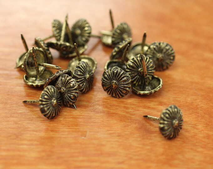 Upholstery Decorative Daisy NAIL HEADS Oxford Plated Finish, 1/2" Diameter, 100 PCs per pk, Use for Chair, Sofas, Headboard,