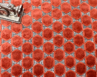 Romo 9024/07 Orosi Cinnabar, Jacquard Velvet  Fabric. 54" wide, Good For Upholstery, Drapery, Bedding, Dress,