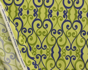 FABRIC Outdoor Fabric, Caminade Lime, Paiesly fabric, Indoor outdoor fabric, For Upholstery, Cushions, Drapery, Hand Bags,