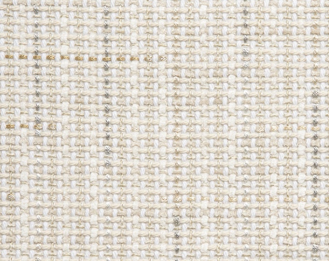 Holly Hunt Fabric 1976/01 Luxe Grid Soft Light, Use for Upholster furniture, Cushions, Upholstery,