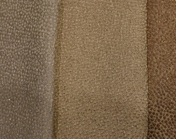 Fabric 04688 By Trend, Antique Gold, Champagne, White Frost, Metallic Texture Plain, Dots / Circles Drapery & bedding fabric,