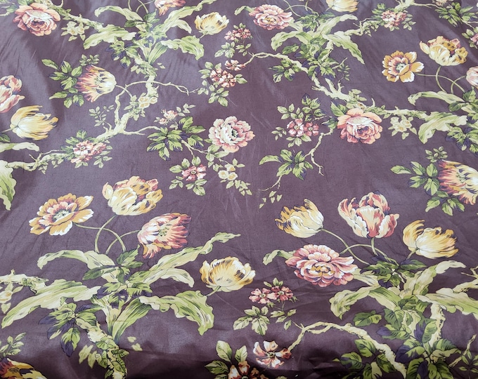 Vintage Covington Floral branch Fabric TPSA 5TH Avenue designs, 54" wide, Use for Drapery, Bedding, Slip covers, Upholstery,