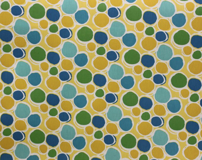 FABRIC Outdoor Fabric, Lichi Sunshine, Circle Polka Tods fabric, Indoor outdoor fabric, For Upholstery, Cushions, Drapery, Hand Bags,