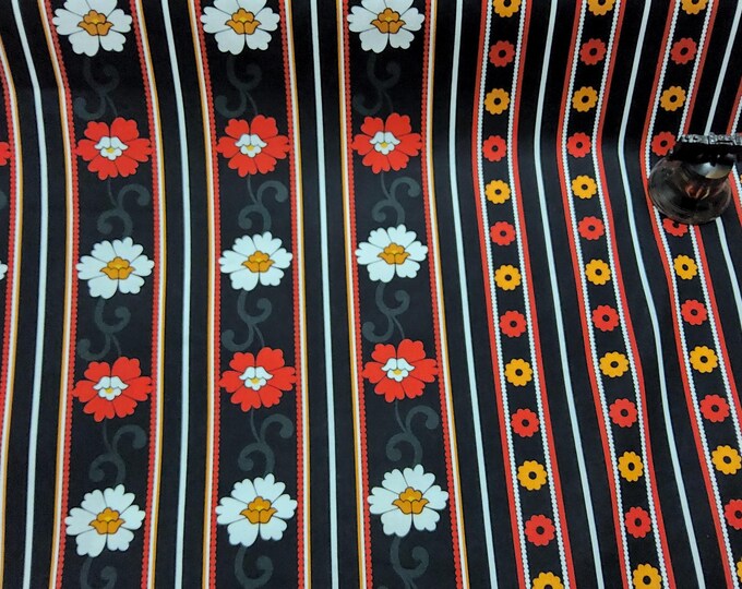 Floral Stipes Fabric, Scarlet Paisley by Stephanie Dawn Queensbury, Robert Kaufman Fabric by the yard, Quilting, Apparel, 100% Cotton