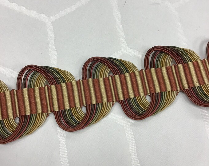Decorative Braid Art.10219 9448 By Trimland, 2.3/8" Wide,  For Drapery, Upholstery, Dress,
