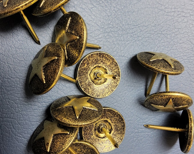 Nail heads, Upholstery Decorative STAR NAIL HEADS oxford Finish, 7/8" Diameter, 25 PCs per pk, Use for Chair, Sofas, Headboard,