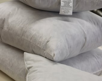 Down & Feather pillow insert, Square pillows, 14",16,18,20,22,24,26" The best inserts, you fluff your pillows back in shape in seconds,