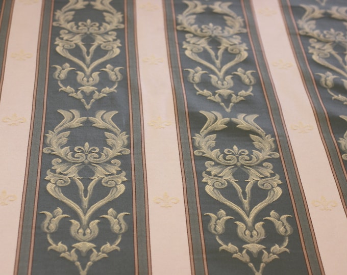 Fleur De Lis Sage fabric- for Upholstery, Drapery, Bedding, Wall covering
