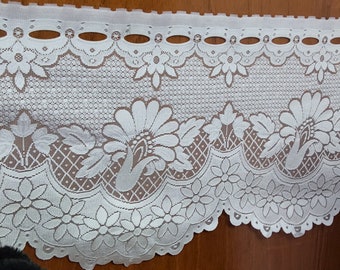 Cafe lace valance Lily Ivory, 12" Long, Ready & easy to install,
