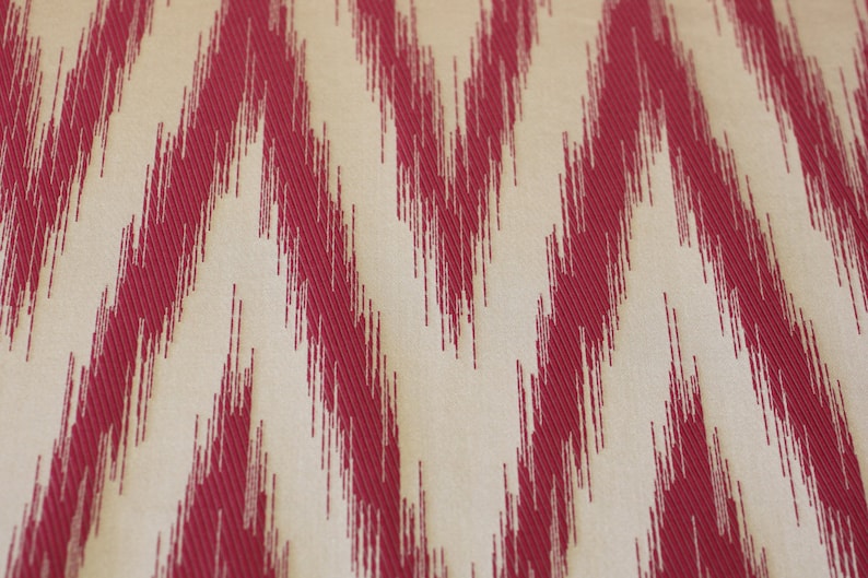 Fabric by the yd, Light Upholstery Fabric Drapery Table cloth Use for Bedding Chevron Pattern Adella Fuchsia Slip Cover