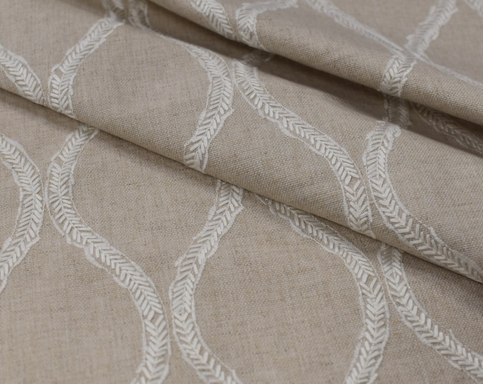 Fabric Zippered Lip Papyrus 8044111000, Embroidered fabric by Carole, For Drapery, Betting, Dress, Decor, Pillows,