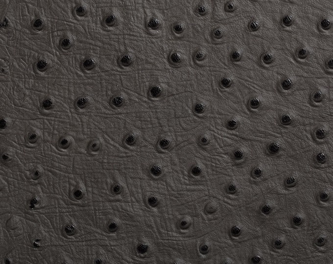 LEATHER Ostrich Grey Slate OS17 By Edelman Leather, Approx 25-28 sq ft, For upholstery,