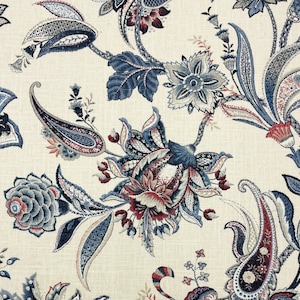 Fabric P Kaufmann Garden Flora Denim By P Kaufmann, 54&quot; wide, Use for Drapery, Bedding, Slip covers, Light Upholstery,