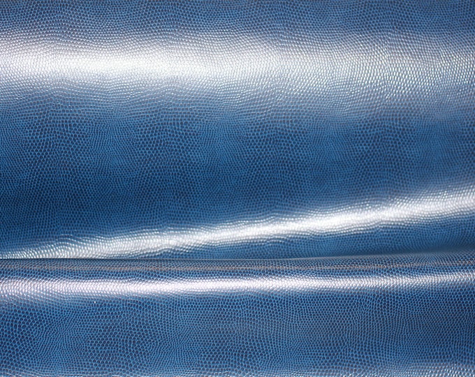 Vinyl Snake pateren, Moccasin Cobalt Blue By Majilite Fabrics, 100% Nylon Heavy Duty, Faux Leather, for upholstery , Walls, Tab.lecloth, etc