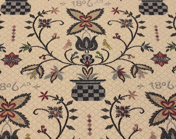 FABRIC Early america tapestry fabric, 1806 New Holland, Good for Upholstery,