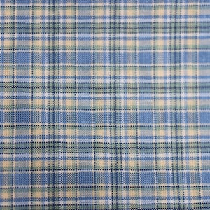 Fabric Plaid Woven Fabric, Blue/Yellow/Green Print,For light Upholstery, Drapery, Bedding, Pillows, Slip Covers, Dress, Skirts, Home Decor,