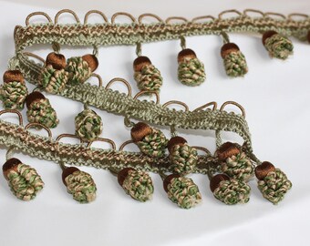 Tassel Ball Fringe Coastline Bayleaf, 2-2.1/2" H, For Drapery, Upholstery, Lamp shade,