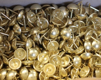 Upholstery Decorative NAIL HEADS Brass Plated Finish, 1/2" Diameter, 100 PCs per pk, Use for Chair, Sofas, Headboard,