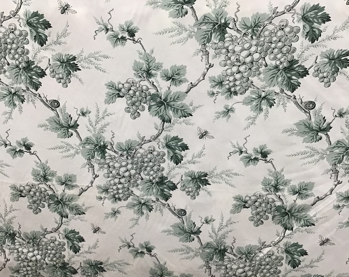 Warner Grape Fabric Vintage Fabric Cotton Print, For Drapery, Bedding, Upholstery, Slip cover, Hand Bags, Valance,