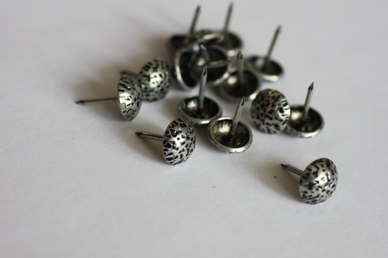 Upholstery Decorative NAIL HEADS Hammered Silver/black Finish Etsy