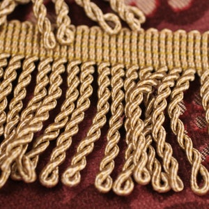 Bullion Fringe Tassel, High end trim, Mingled Gold color, 2.5&quot; high, 1669 color 8534 By Trimland, For Drapery, Bedding, Upholstery,