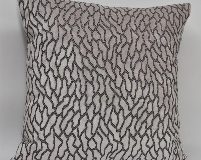 Designer High End Pillows, made w/ Romo 9078/02 Romita Pampas, Jacquard Velvet Fabric