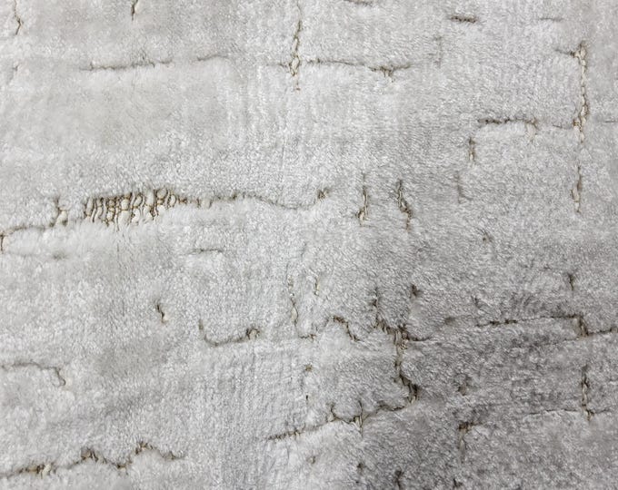 Romo Zinc Z565/01 Ellice Moonbeam, Jacquard Velvet Fabric. 54" wide, Good For Upholstery, Drapery, Bedding, Dress,