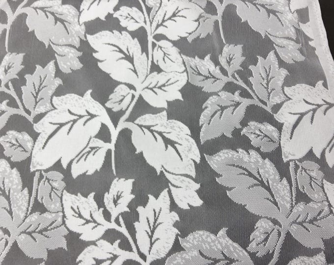 Lace Fabric, leafe design,  White/Ivory , For Drapery, Dress, Home decor, 54" Wide,