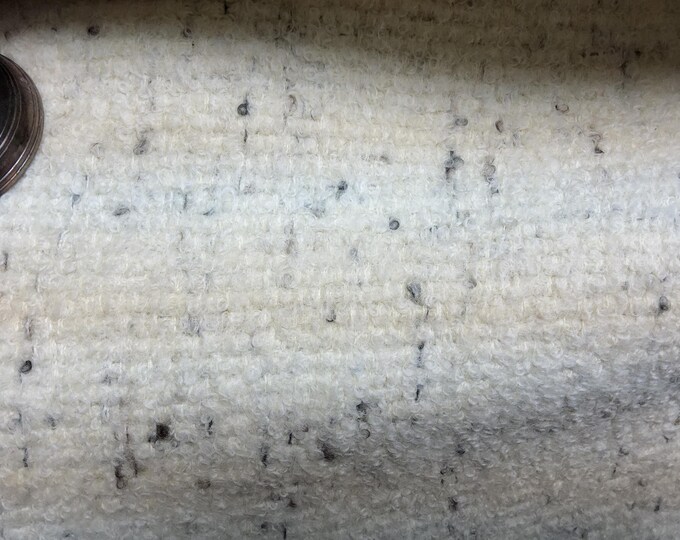 Double Weave Strie Snow Cap Fabric 2-4933 By Rosemary Hallgarten. Alpaca Bouclé fabric, Good for Upholstery, Drapery, Bedding, Pillows,