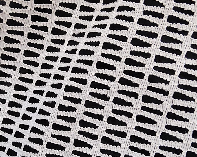 Fishnet lace fabric, off white, 48"wide, for drapes, home decor, dress,,