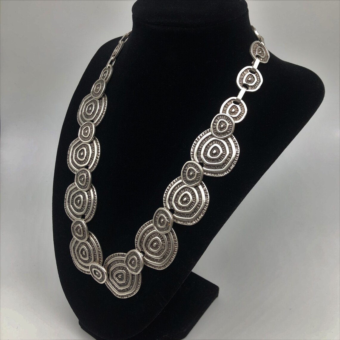 Handmade Silver and Zinc Spiral Statement Necklace Ethnic Etsy UK
