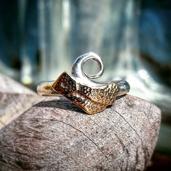 Limited-Edition "ReefBreak" 14k & Sterling-Silver Wave Ring