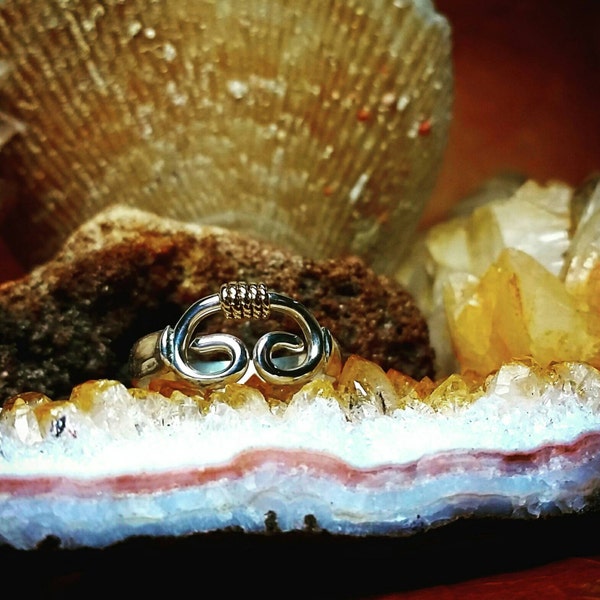 Gold-Wrapped Sterling Petroglyph Ring