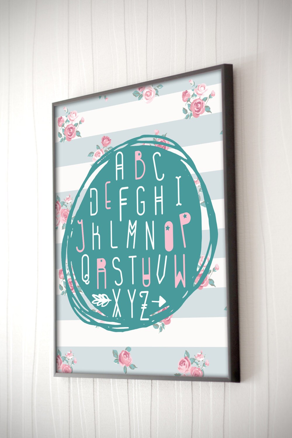 Alphabet Print Nursery Alphabet Art Kids Room Decor ABC Etsy