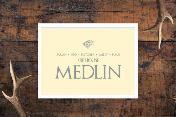 Game Of Thrones Print Family Print Got Print Game Of Etsy