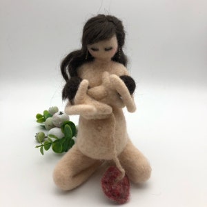 Waldorf inspiration doll, pregnant with twins giving birth