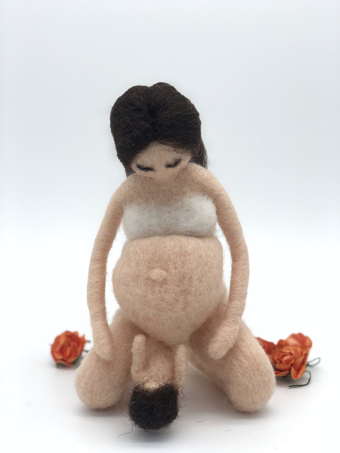 Pregnant Doll Giving Birth Made Entirely by Hand in Carded Etsy