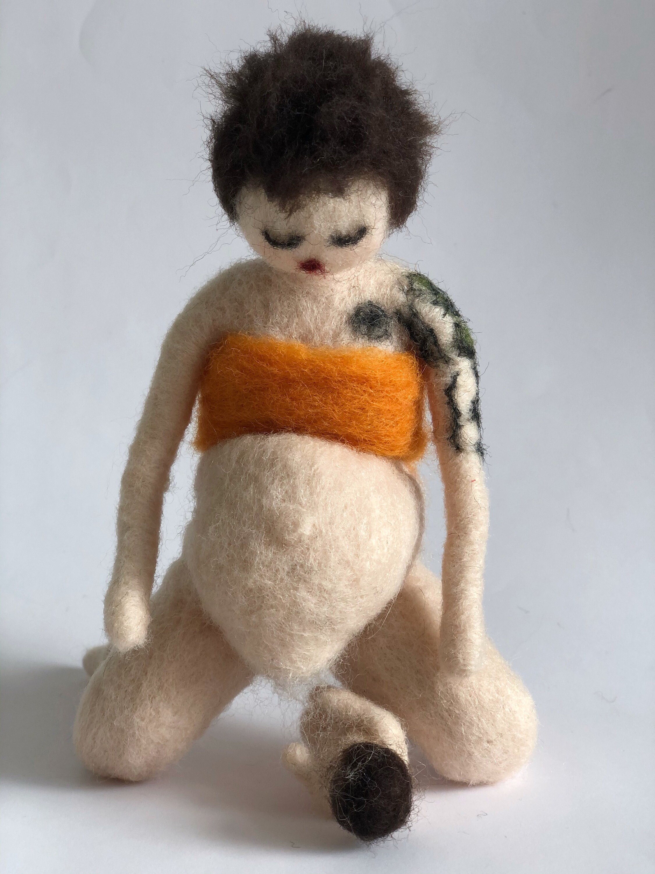 Pregnant doll giving birth made entirely by hand in carded Etsy