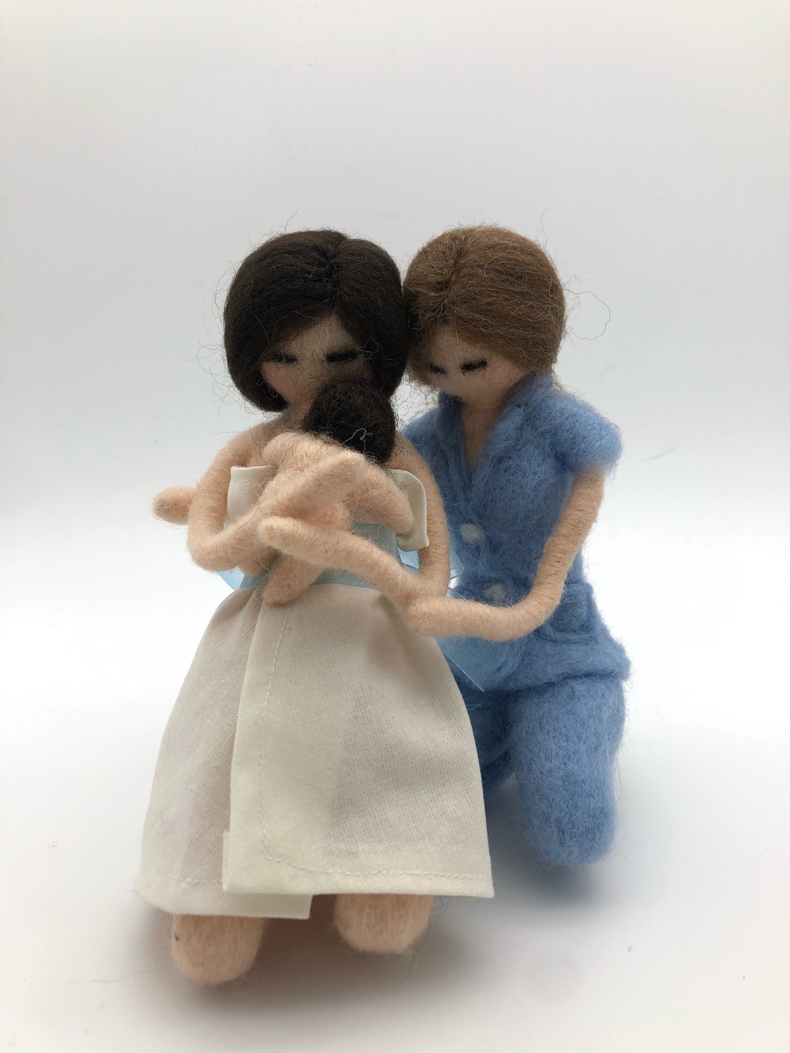 Pregnant Doll Giving Birth With Her Midwife Handmade in Carded Etsy