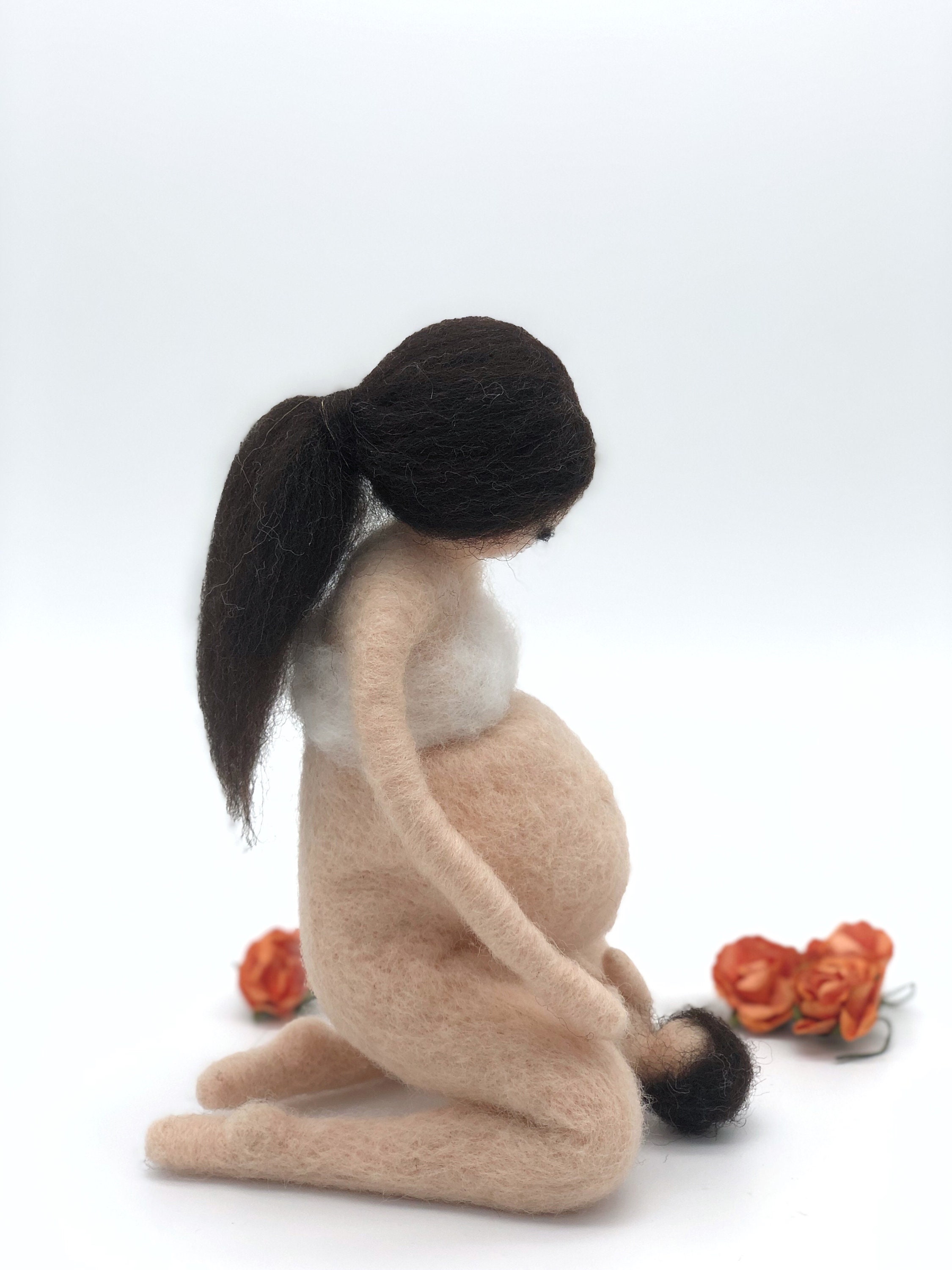Pregnant Doll Giving Birth Made Entirely by Hand in Carded Etsy
