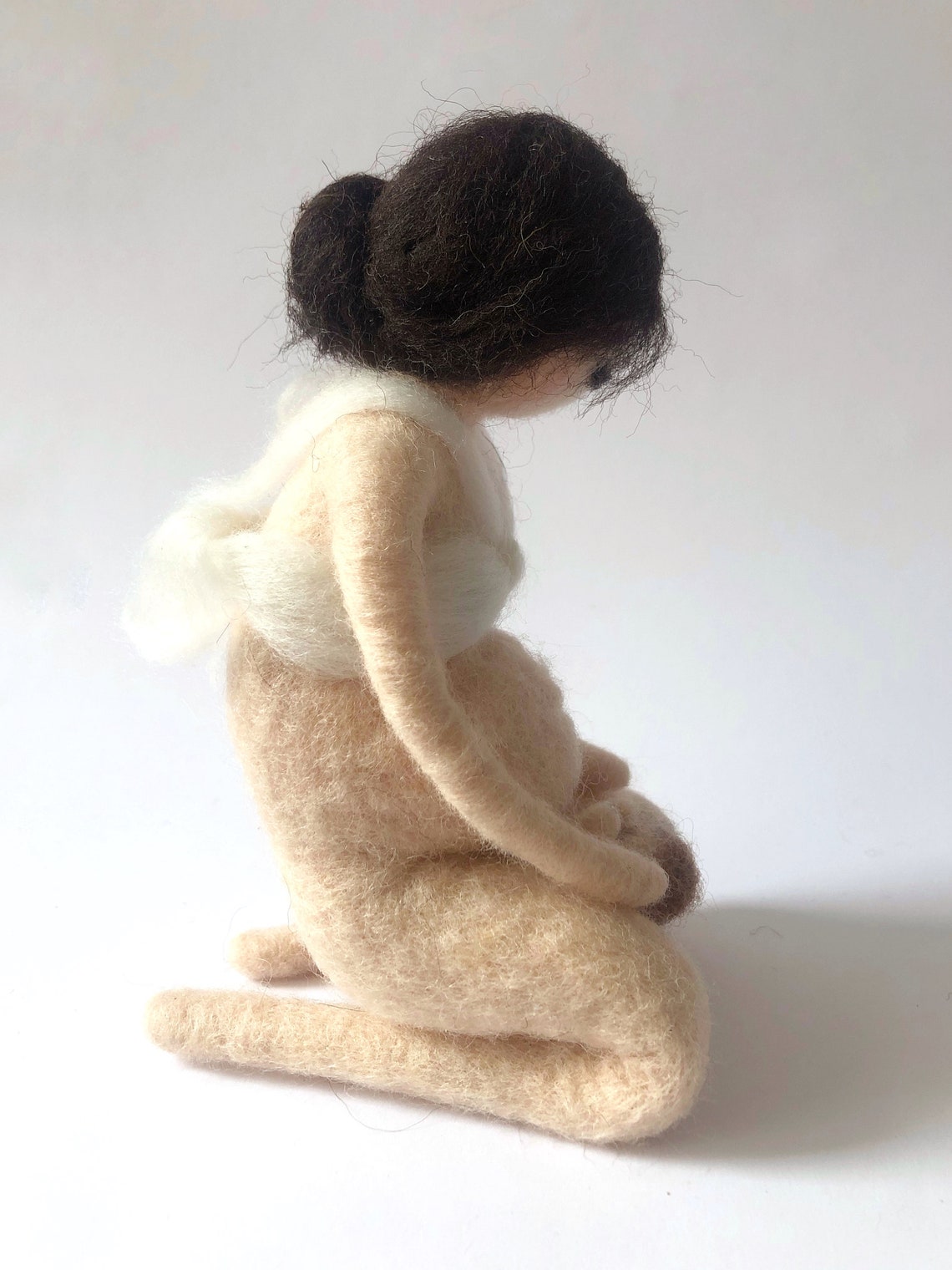 Pregnant doll giving birth made entirely by hand in carded Etsy