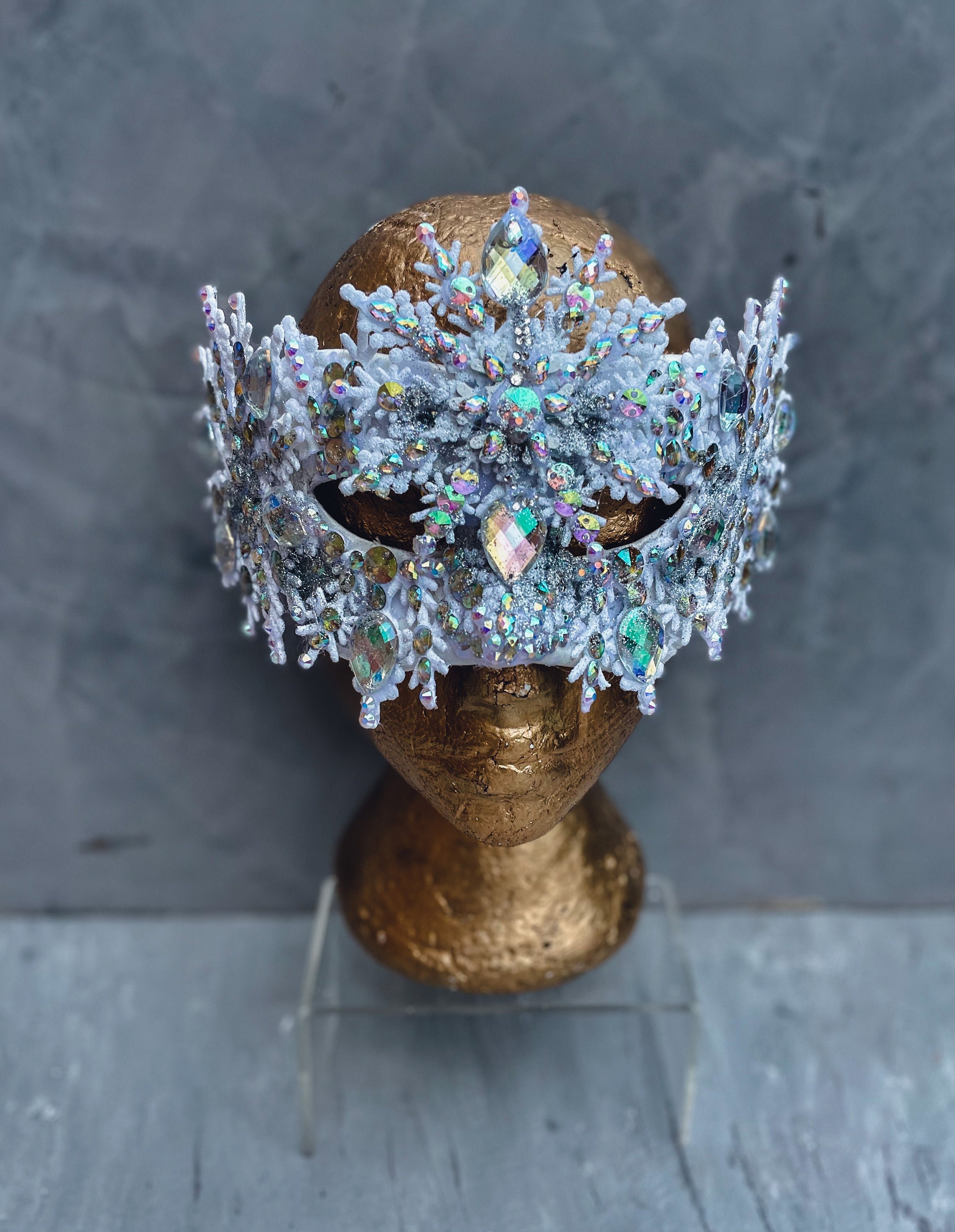 White Diamond Queen Masquerade Mask,snowflakes Mask,ice Queen Costume ...