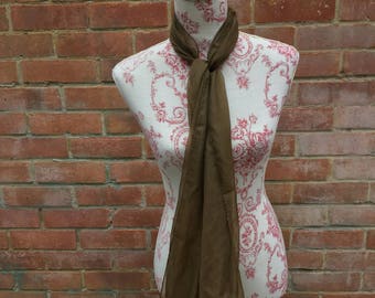 Brown sheer chiffon vintage scarf