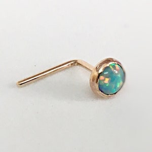 Opal nose stud, nose stud, tiny nose stud, gold nose stud, small nose stud, tiny stud, nose stud opal, tiny nose stud, opal stud, opal studs image 1