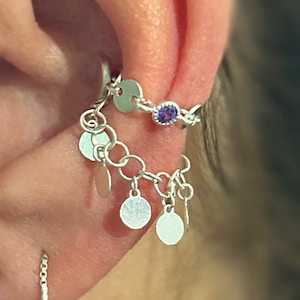 Orecchini a doppia catena, Catena per orecchini elicoidali, Catena per capezzoli, Catena per orecchie in argento, Orecchini con connettore a catena cartilaginea, Catene per orecchini Conch