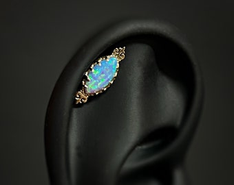 Conch Ohrring Opal Piercing Ring, Conch Ohr Piercing Ohr, Conch Piercing Schmuck, Ohr Piercing Conch Schmuck, Opal Ohrringe, Ohr Manschette