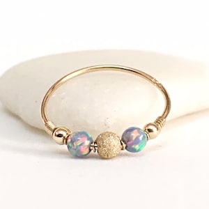 Muschel Ohrring Hoop 14K, Solid Gold Piercing Ohr, Opal Piercing Ohrringe, Conch Hoop Gold, Conch Piercing Schmuck, Conch Hoop Ohrring 14K