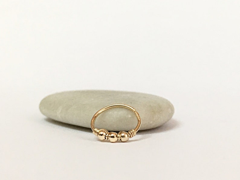 14K Solid Gold Tiny Hoop Helix Earring 14K Nose Helix Etsy